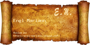Engl Mariann névjegykártya